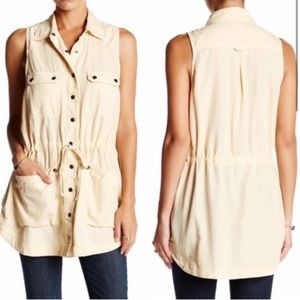 Free People Too Far Sleeveless Utility Vest Tunic